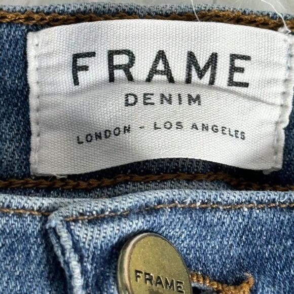 Frame Denim Le High Skinny Distressed Raw Hem Cropped Jeans Sz 28 - Picture 8 of 13